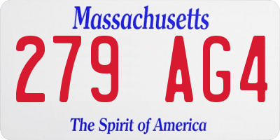 MA license plate 279AG4
