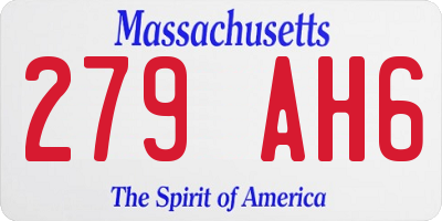MA license plate 279AH6