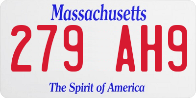 MA license plate 279AH9