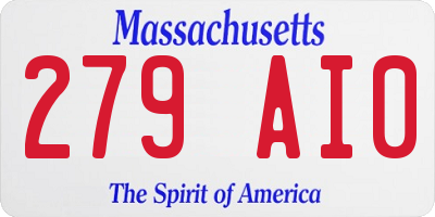 MA license plate 279AI0