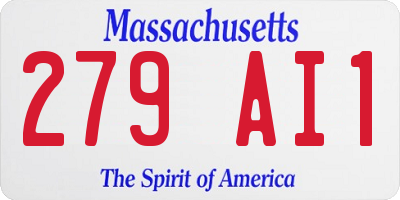 MA license plate 279AI1