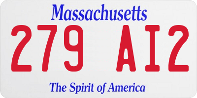 MA license plate 279AI2
