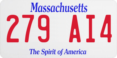 MA license plate 279AI4
