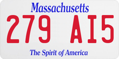 MA license plate 279AI5