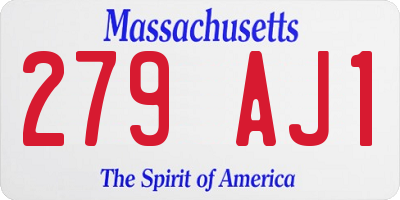 MA license plate 279AJ1