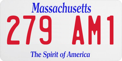 MA license plate 279AM1