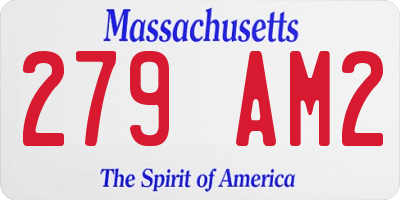 MA license plate 279AM2
