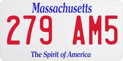 MA license plate 279AM5