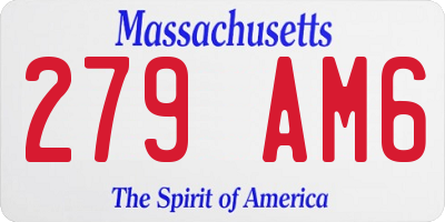 MA license plate 279AM6