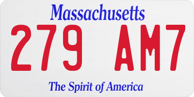 MA license plate 279AM7