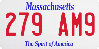 MA license plate 279AM9