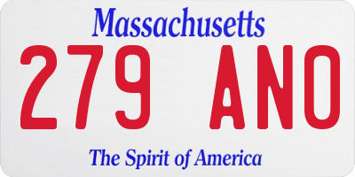 MA license plate 279AN0