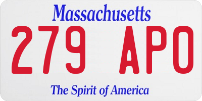 MA license plate 279AP0