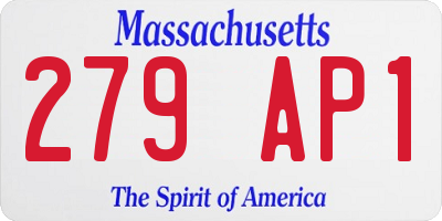 MA license plate 279AP1
