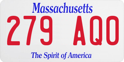 MA license plate 279AQ0