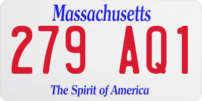 MA license plate 279AQ1