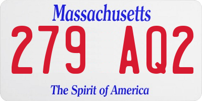 MA license plate 279AQ2