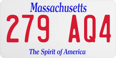 MA license plate 279AQ4