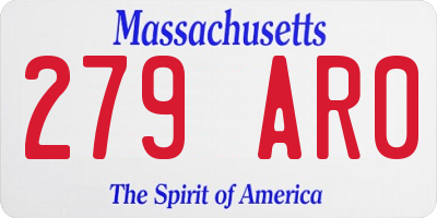 MA license plate 279AR0