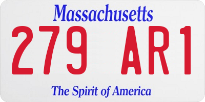MA license plate 279AR1