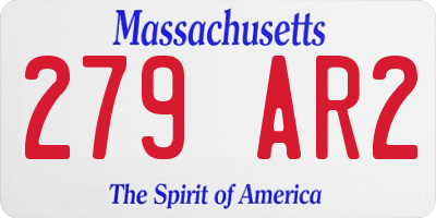 MA license plate 279AR2