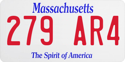 MA license plate 279AR4