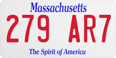 MA license plate 279AR7
