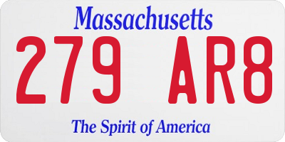 MA license plate 279AR8