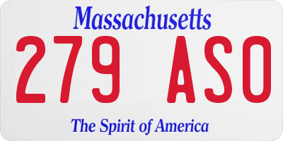MA license plate 279AS0