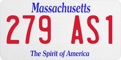 MA license plate 279AS1