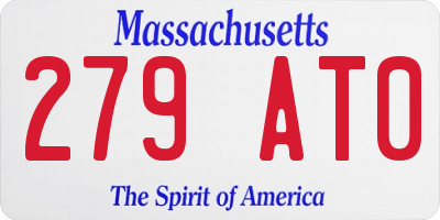 MA license plate 279AT0