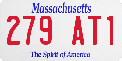 MA license plate 279AT1