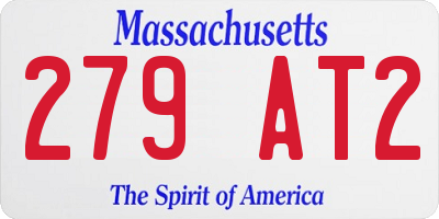 MA license plate 279AT2