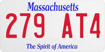 MA license plate 279AT4