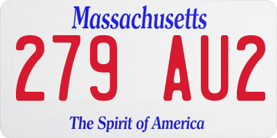 MA license plate 279AU2