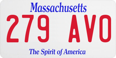 MA license plate 279AV0