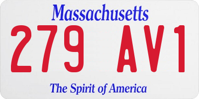 MA license plate 279AV1