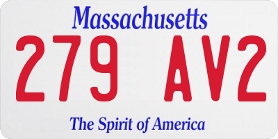 MA license plate 279AV2
