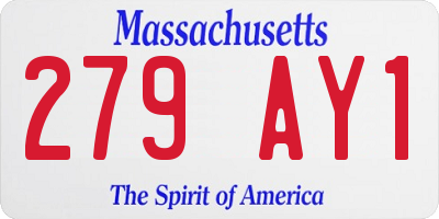 MA license plate 279AY1