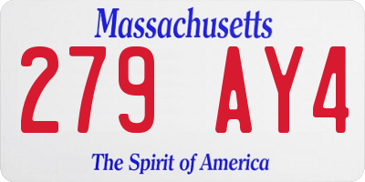 MA license plate 279AY4