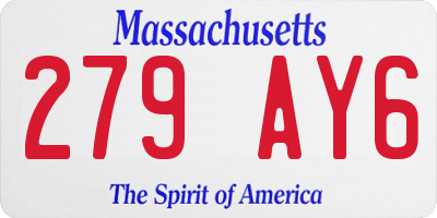 MA license plate 279AY6