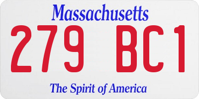 MA license plate 279BC1