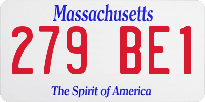 MA license plate 279BE1
