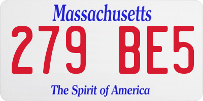 MA license plate 279BE5
