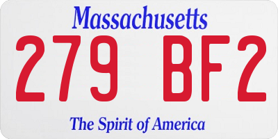 MA license plate 279BF2
