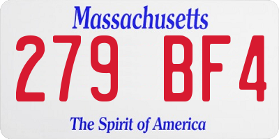 MA license plate 279BF4