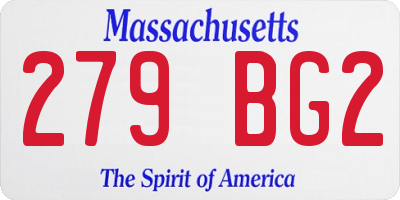 MA license plate 279BG2