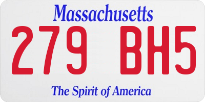 MA license plate 279BH5