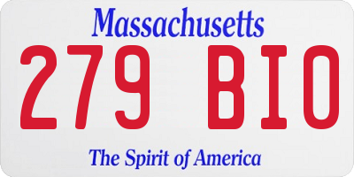 MA license plate 279BI0