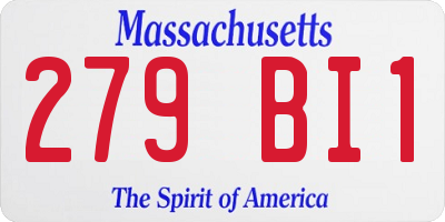 MA license plate 279BI1